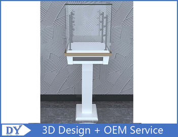 3D дизайн современный деревянный закаленный стеклянный ювелирный экран для торгового центра