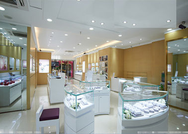 Розничный магазин освещенный коммерческий ювелирные изделия стенный дисплей корпус высокий блестящий белый цвет