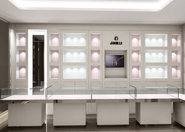 Мато-белые ювелирные шкафы с светодиодным освещением