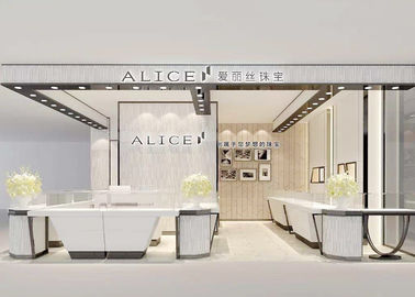 Матовый чистый белый ювелирный магазин Витрины Шкафы пользовательский размер Для торгового центра