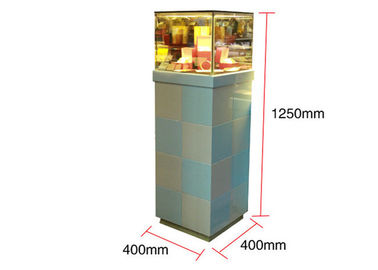 Предварительное сборка Деревянное стекло ювелирные изделия дисплейный шкаф Синий лакканный отделка