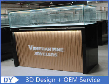 Заказ современный дизайн стеклянный ювелирный магазин дисплейные стойки с светодиодными лампами