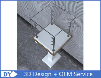 3D дизайн современный деревянный закаленный стеклянный ювелирный экран для торгового центра